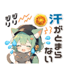 残暑 猛暑 夏♡猫耳ガールとネコ（個別スタンプ：19）
