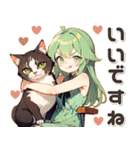 残暑 猛暑 夏♡猫耳ガールとネコ（個別スタンプ：23）