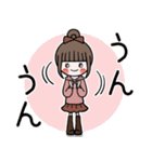 飛び出す♡お団子ヘアの女の子のスタンプ（個別スタンプ：7）