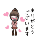 飛び出す♡お団子ヘアの女の子のスタンプ（個別スタンプ：8）