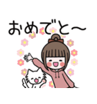 飛び出す♡お団子ヘアの女の子のスタンプ（個別スタンプ：9）