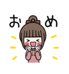 飛び出す♡お団子ヘアの女の子のスタンプ（個別スタンプ：10）