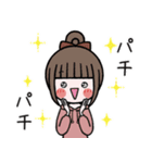 飛び出す♡お団子ヘアの女の子のスタンプ（個別スタンプ：15）