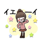 飛び出す♡お団子ヘアの女の子のスタンプ（個別スタンプ：16）