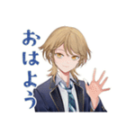 登下校の待ち合わせ★王子系女子高生（個別スタンプ：2）