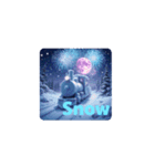 Snow ＆ Fireworks Train 雪と花火の列車（個別スタンプ：9）