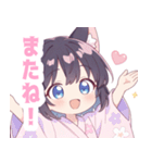 浴衣の黒猫の女の子スタンプ（個別スタンプ：39）