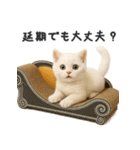 言い訳スタンプ｜ふわもこ白猫ぬいぐるみ（個別スタンプ：9）