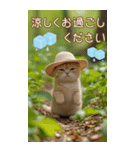 麦わら帽ネコ 思いやり 気づかい 敬語 BIG（個別スタンプ：14）