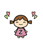 イニシャルZ 女の子（個別スタンプ：15）