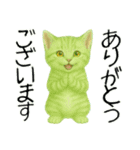 推し猫【緑】,,,,（個別スタンプ：20）