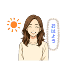 女友達スタンプ1（個別スタンプ：1）