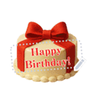文や名前が書き込める♥誕生日ケーキ（個別スタンプ：2）