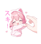 ラブリー猫耳パーカーな女の子スタンプ（個別スタンプ：18）