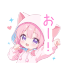 ラブリー猫耳パーカーな女の子スタンプ（個別スタンプ：25）