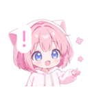 ラブリー猫耳パーカーな女の子スタンプ（個別スタンプ：33）