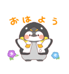【夏】ペンギン！パーカー動物（個別スタンプ：3）