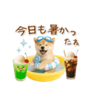 ▶動く癒し柴犬の「夏」の毎日（個別スタンプ：15）