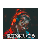 ヘッドホンで音楽を聴きながら（個別スタンプ：22）