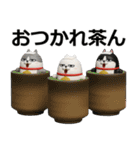 デカ動く 3D三匹の擦れねこ2（個別スタンプ：3）