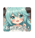 ガッツポーズ精霊みなみちゃん（個別スタンプ：5）