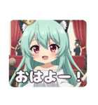 眠たいけど起きちゃうみなみちゃん（個別スタンプ：1）