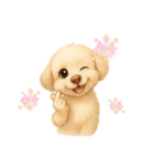 ふわもこ犬の色々使える基本スタンプ16種（個別スタンプ：3）