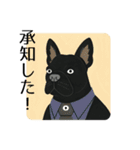 LOVE 黒いフレブル（個別スタンプ：36）