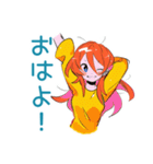 ポップな女の子の体調連絡（個別スタンプ：2）