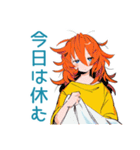 ポップな女の子の体調連絡（個別スタンプ：9）