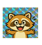 キラキラシール風アライグマ@SFW（個別スタンプ：3）