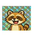 キラキラシール風アライグマ@SFW（個別スタンプ：4）