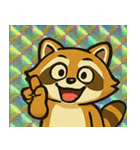 キラキラシール風アライグマ@SFW（個別スタンプ：13）