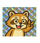 キラキラシール風アライグマ@SFW（個別スタンプ：15）