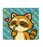 キラキラシール風アライグマ@SFW（個別スタンプ：16）