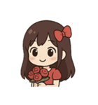 七夕の女の子物語（個別スタンプ：1）
