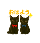 仲良し黒猫ちゃん（個別スタンプ：1）