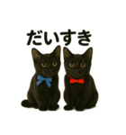 仲良し黒猫ちゃん（個別スタンプ：4）