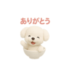 おちゃわんわん トイプードル色違い4色（個別スタンプ：10）
