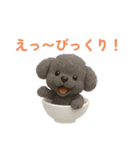 おちゃわんわん トイプードル色違い4色（個別スタンプ：25）