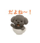 おちゃわんわん トイプードル色違い4色（個別スタンプ：26）