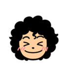 私の顔 アフロ  文字なしスタンプ（個別スタンプ：3）