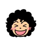 私の顔 アフロ  文字なしスタンプ（個別スタンプ：4）