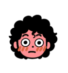 私の顔 アフロ  文字なしスタンプ（個別スタンプ：7）