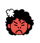 私の顔 アフロ  文字なしスタンプ（個別スタンプ：8）