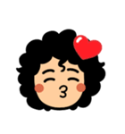 私の顔 アフロ  文字なしスタンプ（個別スタンプ：9）
