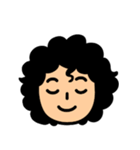 私の顔 アフロ  文字なしスタンプ（個別スタンプ：13）
