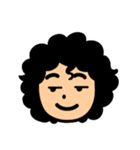 私の顔 アフロ  文字なしスタンプ（個別スタンプ：18）