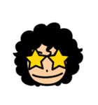 私の顔 アフロ  文字なしスタンプ（個別スタンプ：25）