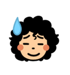 私の顔 アフロ  文字なしスタンプ（個別スタンプ：27）